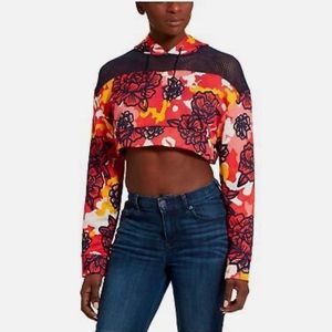 Floral Puma crop hoodie (XS)